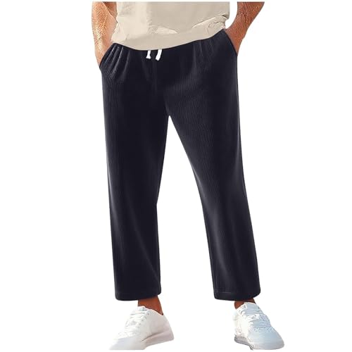 Corduroy Pants Men Casual Fashion Loose Fit Wide Leg Pant